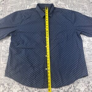John Bartlett Consensus Mens XXL Navy Blue Geometric Floral Long Sleeve Shirt